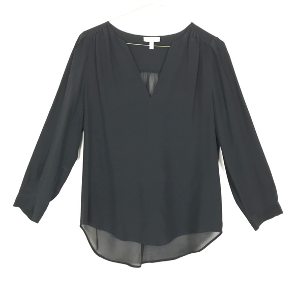 joie black silk blouse
